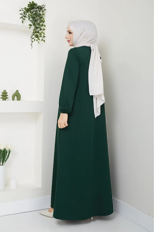 Fermuarlı Mevlana Tesettür Ferace