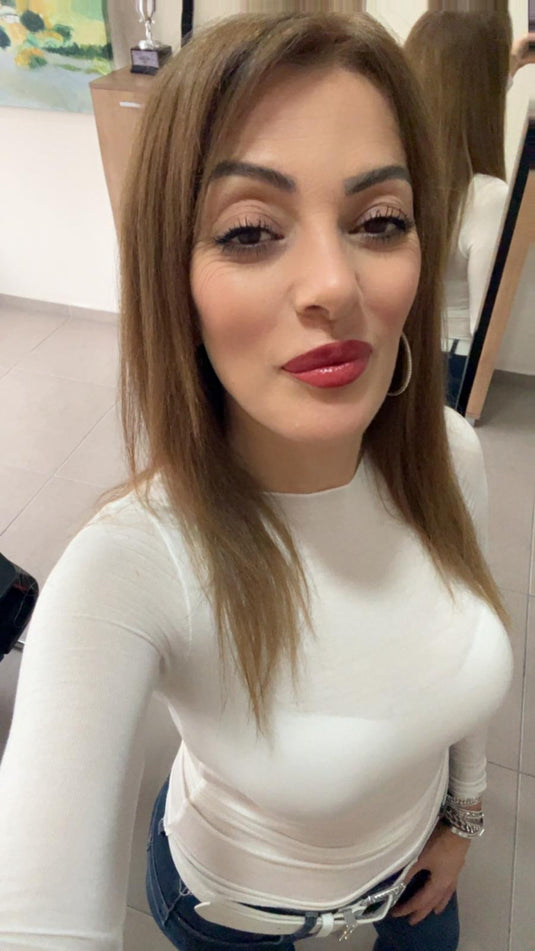 Kayık Yaka Transparan Detay Kaşmir Kumaş Bluz