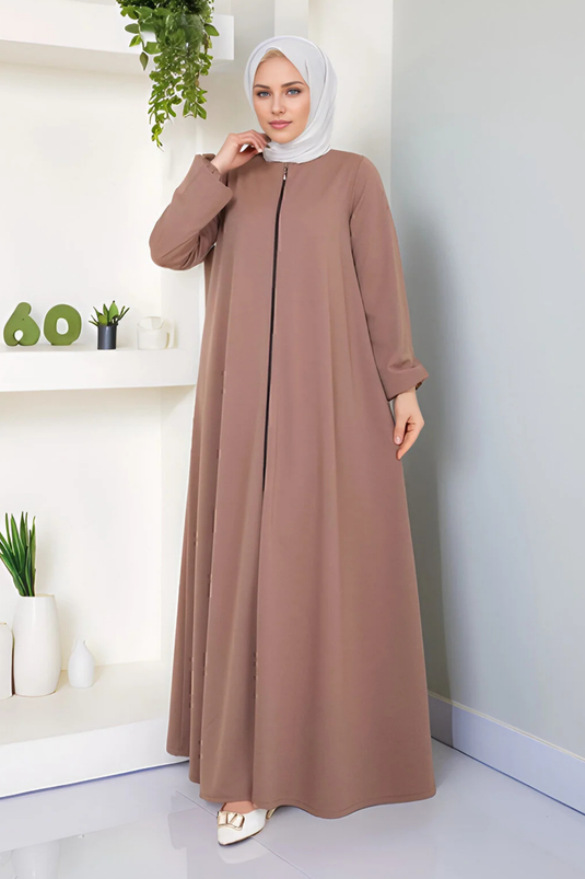 Fermuarlı Mevlana Tesettür Ferace