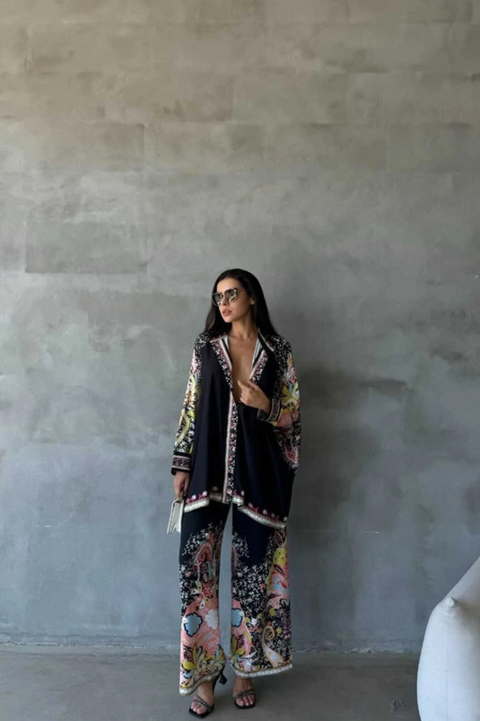 İthal Jessica Kumaş Gömlek & Pantolon İkili Takım -NHN14