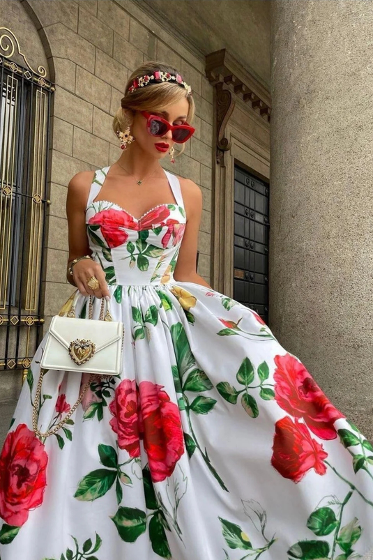 Poplin Kumaş Etek Uçları Dantel Detay Beyaz Elbise