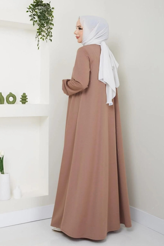 Fermuarlı Mevlana Tesettür Ferace