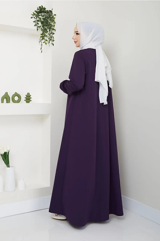 Fermuarlı Mevlana Tesettür Ferace